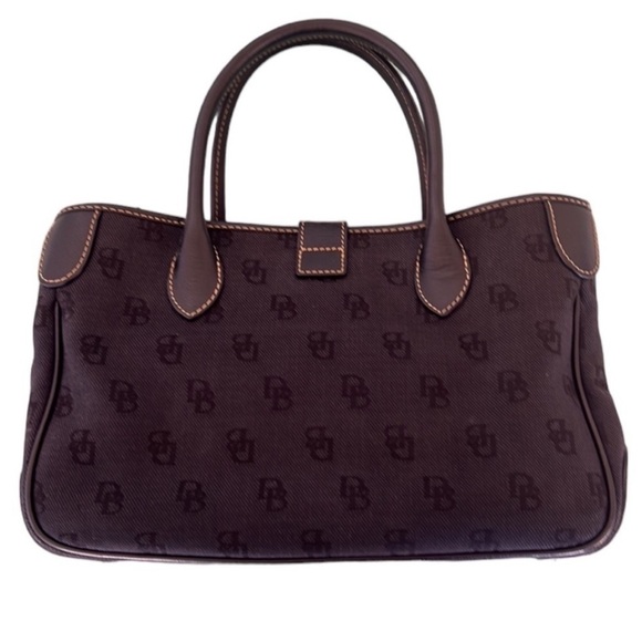 Dooney & Bourke DB Signature Black Canvas‎ & Leather Tote Satchel - Picture 3 of 12